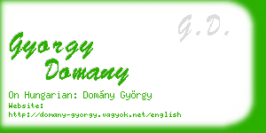 gyorgy domany business card