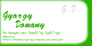 gyorgy domany business card